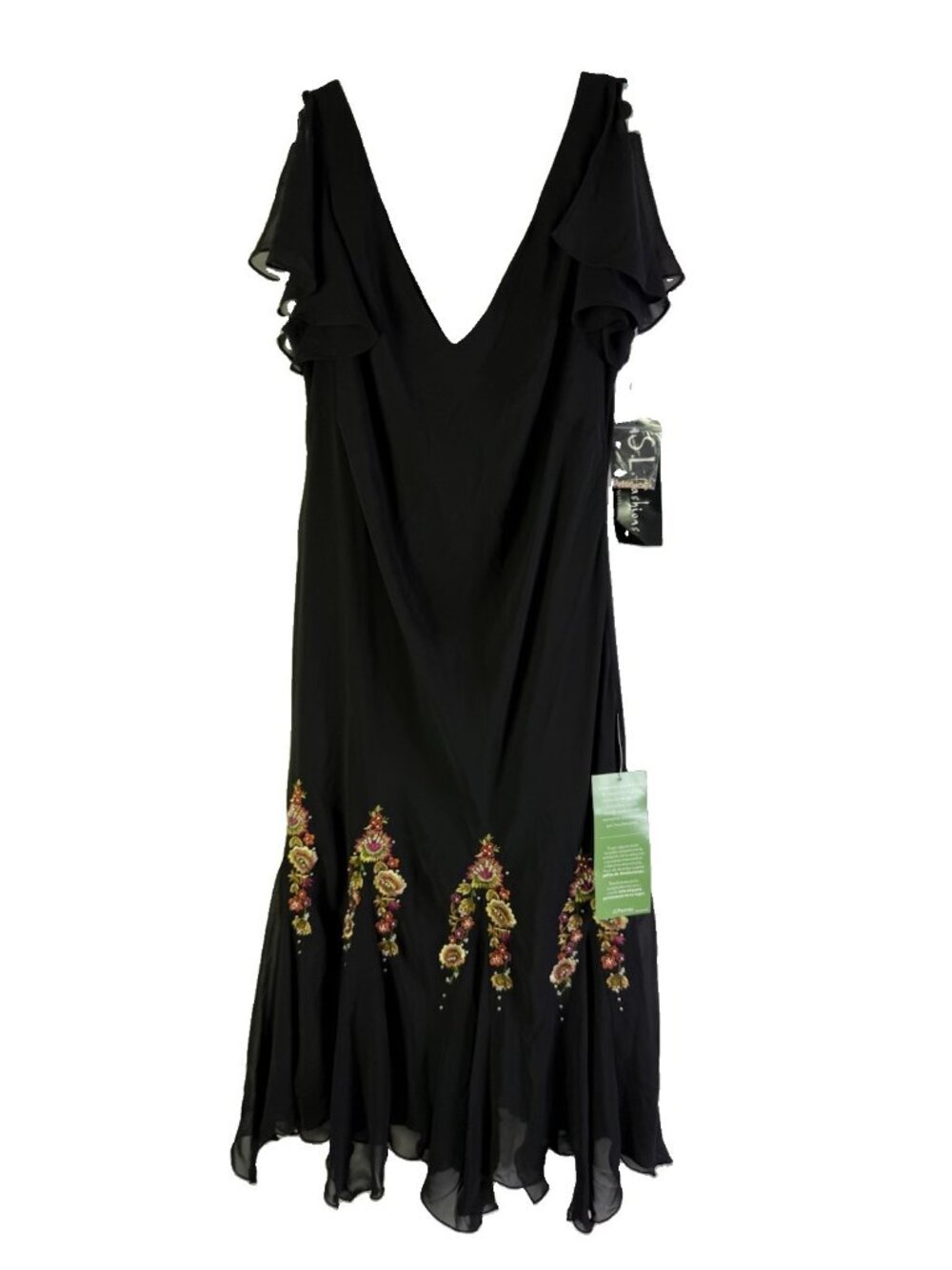 Deadstock Vintage 90s Dress Floral Embroidered Slip Whimsigoth Fairy